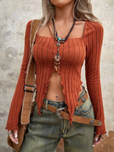 ICON Lettuce Trim Split Hem Crop Tee